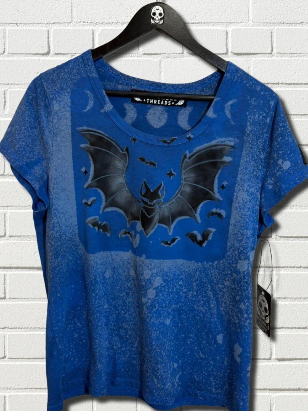 Women's Blue and Black T-shirt
